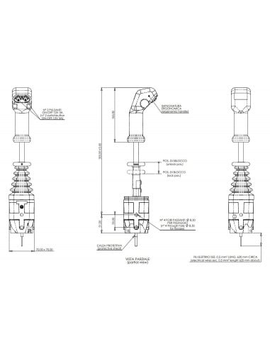 Mando Joystick  2 pulsadores con palanca 4 funciones para sirgas de cable