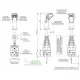 Joystick de 2 pulsadores con palanca 4 funciones para sirgas con bloqueo