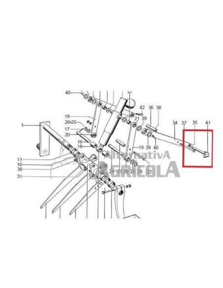Bulón tirante largo grupo introductor empacadora Welger