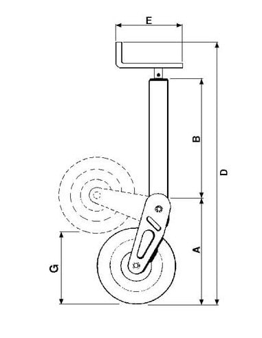 Apoyo jockey Ø 70 mm metálico
