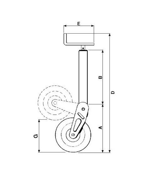 Apoyo jockey Ø 70 mm metálico