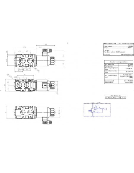 Selectora electroválvula hidráulica 1/2" 6 vias 12v bobina grande