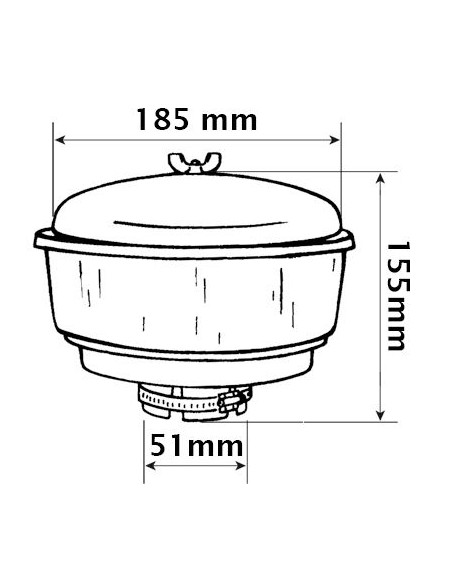 Purificador prefiltro aire  en plástico Ø agujero 51mm