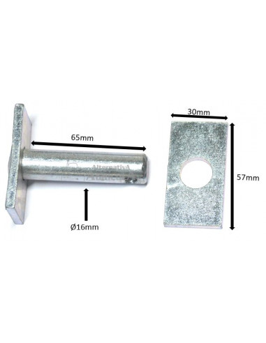 Pasador cabeza cuadrada con chapa para tensor vertical 16x64mm