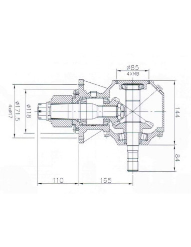 Grupo multiplicador engranajes 45Hp para desbrozadoras