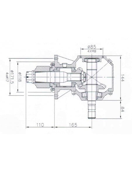 Grupo multiplicador engranajes 45Hp para desbrozadoras