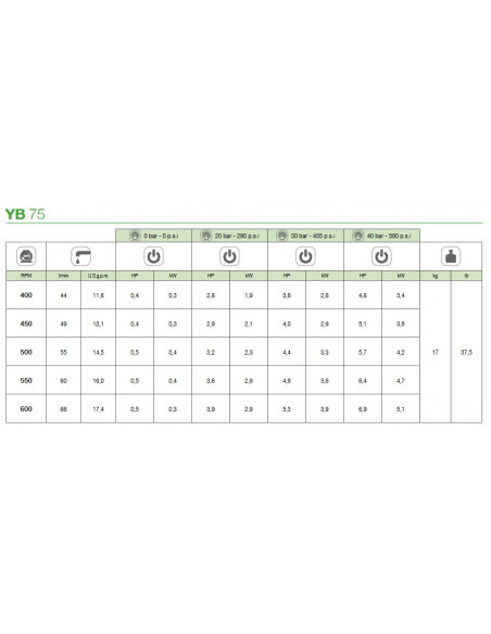 Bomba fumigación 3 pistones deslizantes de alta presión Comet YB75