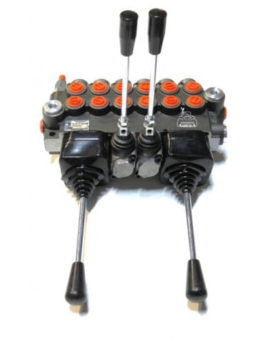 Distribuidor hidráulico 6 funciones 2 joystick + 2 manuales doble efecto
