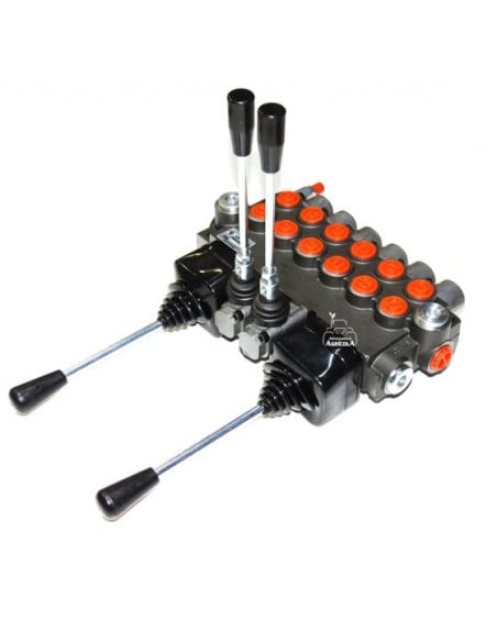 Distribuidor hidráulico 6 funciones 2 joystick + 2 manuales doble efecto
