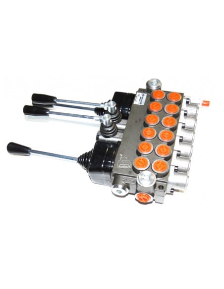 Distribuidor hidráulico 6 funciones 2 joystick + 2 manuales doble efecto