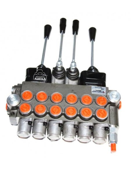 Distribuidor hidráulico 6 funciones 2 joystick + 2 manuales doble efecto