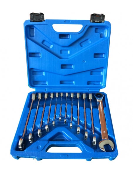 Maletin aluminio 17 llaves carraca articulada