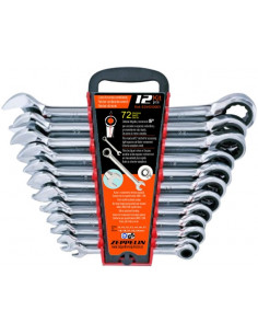 Juego 12 llaves mixtas parte estrella de  carraca marca Zeppelin