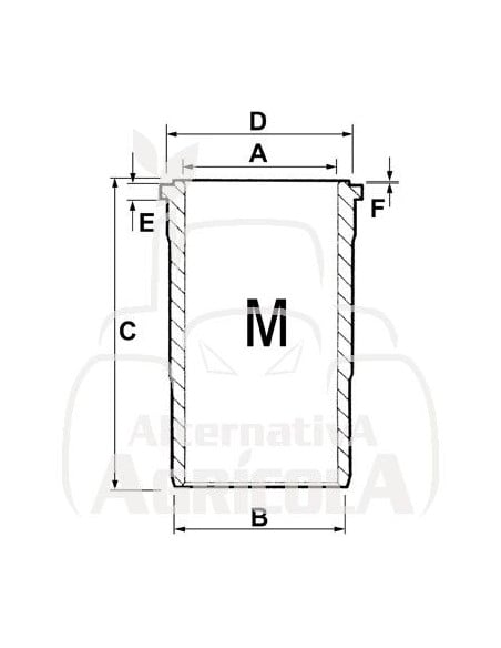 Camisa de cilindro terminada Ø 116 x 125.15 x 233.1 mm John Deere AR63060