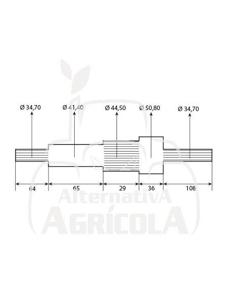 Eje toma de fuerza 1 3/8" - Z6 - L 300 mm John Deere R94130