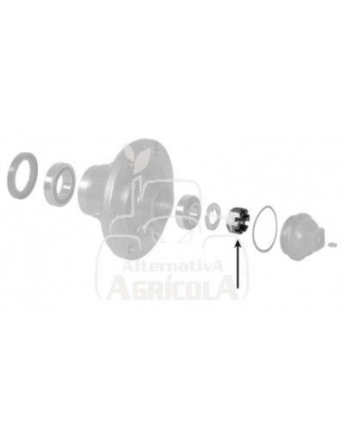 Tuerca almenada 3/4" UNF John Deere, Massey Ferguson 963534M1