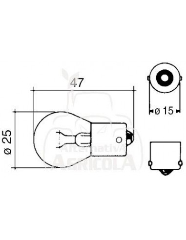BOMBILLA 12 V - 21 W - BA15S - P21W