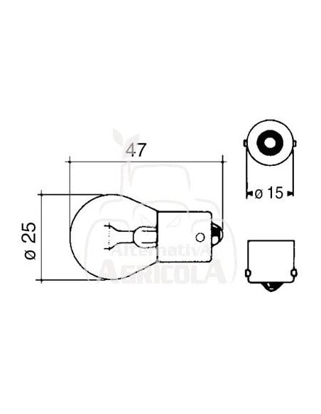 BOMBILLA 12 V - 21 W - BA15S - P21W