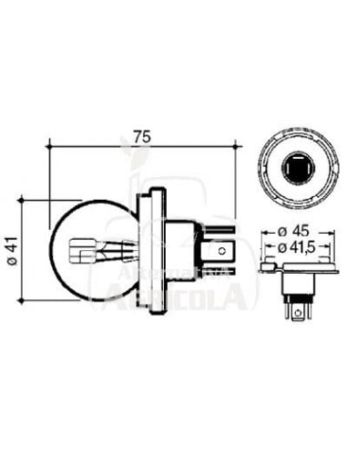BOMBILLA 12 V - 45/40 W - P45T - R2 - ASIMÉTRICO