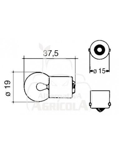 BOMBILLA 12 V - 10 W - BA15S - R10
