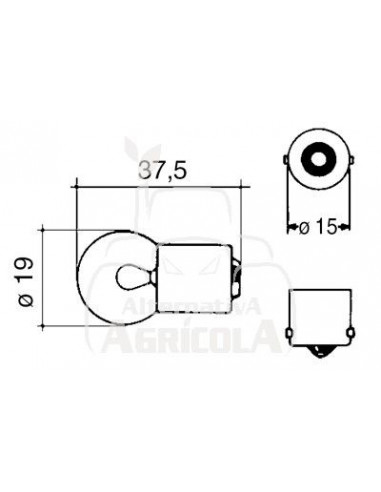 Bombilla 12 V - 5 W - BA15S - R5