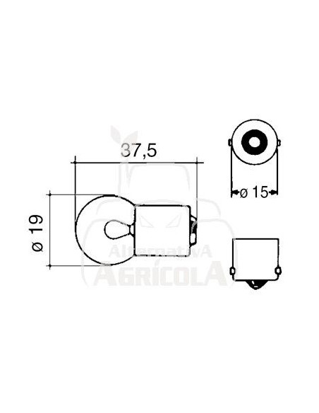 Bombilla 12 V - 5 W - BA15S - R5