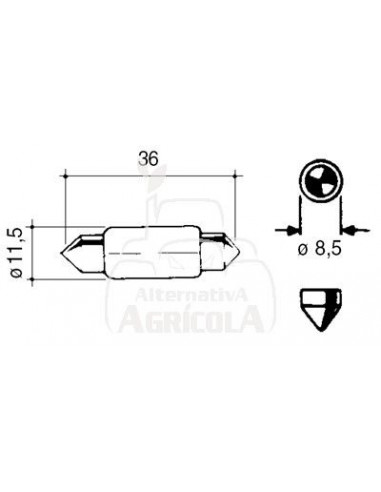 BOMBILLA 12 V - 5 W - SV8.5 - C5W