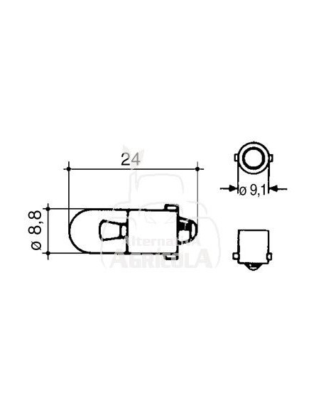 Bombilla 12V - 4 W - BA9S