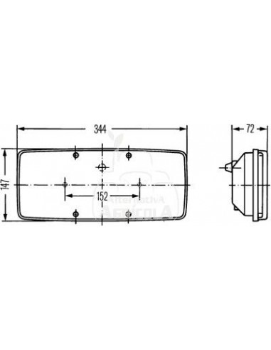 PILOTO TRASERO DERECHO - 344 x 147 x 72 mm
