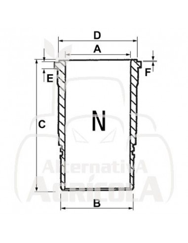 CAMISA DE CILINDRO TERMINADA Ø 102 X 111 MM - L 197.05 MM