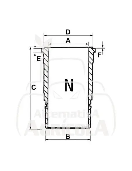 CAMISA DE CILINDRO TERMINADA Ø 102 X 111 MM - L 197.05 MM