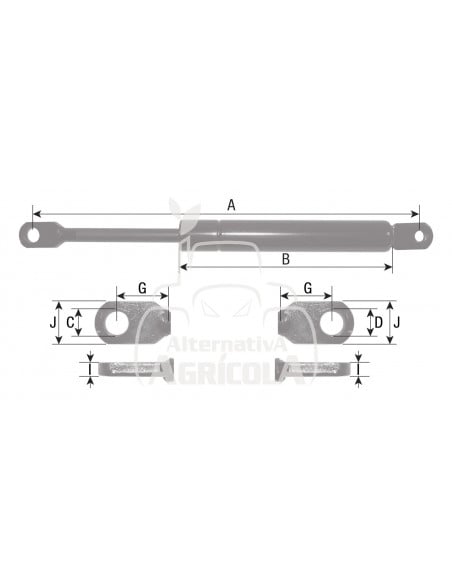 AMORTIGUADOR TECHO 224 mm