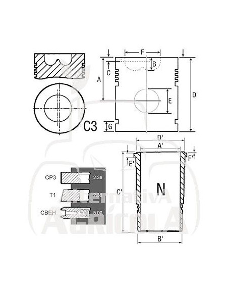 CAMISA, PISTÓN Y SEGMENTOS