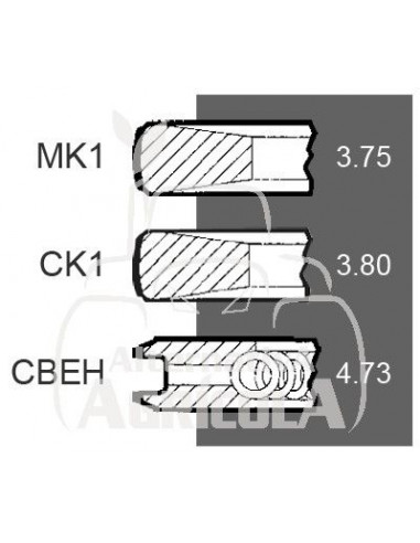 Juego de segmentos estándar Ø 108 mm John Deere AR51741