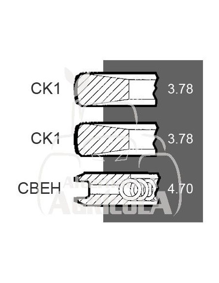 Juego de segmentos estándar Ø 116 mm John Deere RE48380