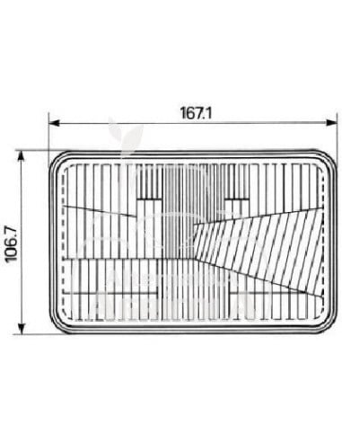ÓPTICA DELANTERA - 167 x 107 mm para lámpara H4