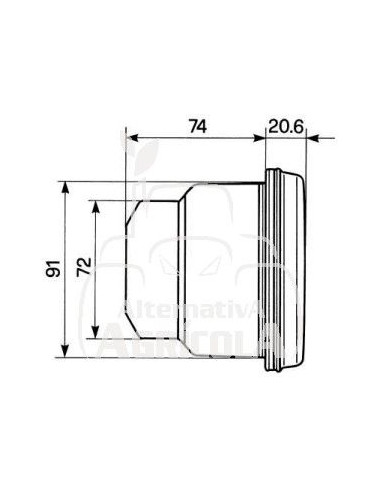 ÓPTICA DELANTERA - 167 x 107 mm para lámpara H4