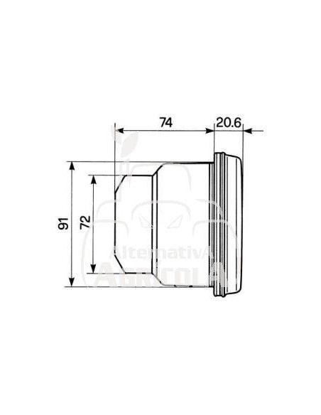 ÓPTICA DELANTERA - 167 x 107 mm para lámpara H4