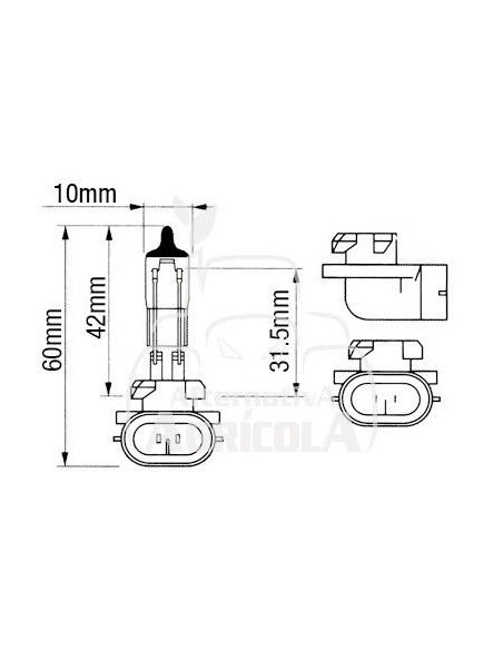 Bombilla lampara halógena 12v - 50w - PGJ13 - H886
