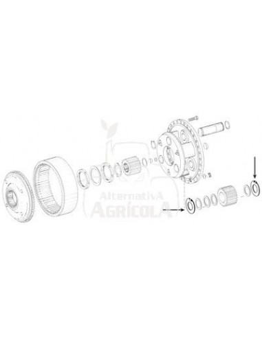 Arandela de rodamiento Case, John Deere 3146668R1