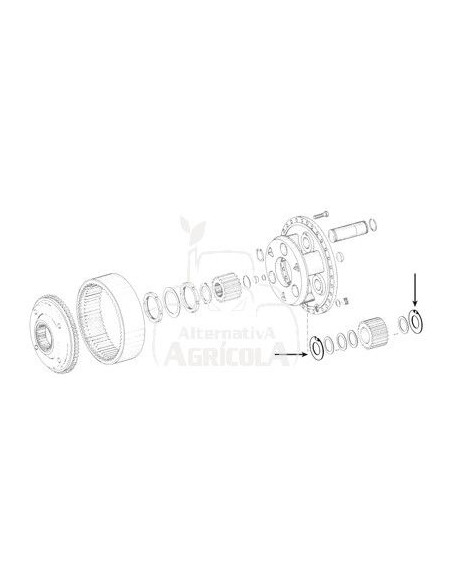 Arandela de rodamiento Case, John Deere 3146668R1