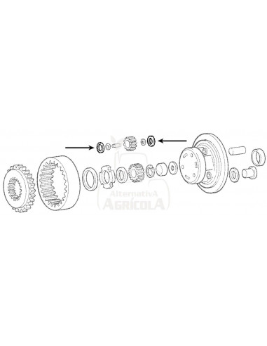 Arandela de rodamiento Case, John Deere 3146668R1