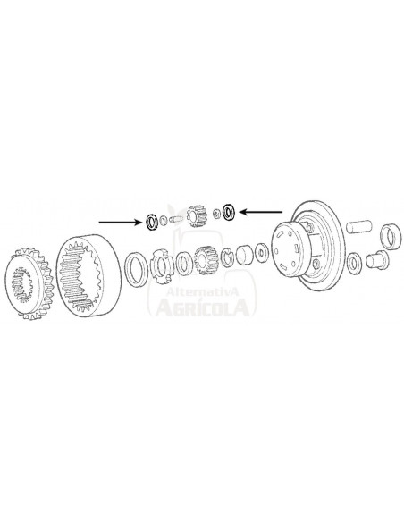 Arandela de rodamiento Case, John Deere 3146668R1