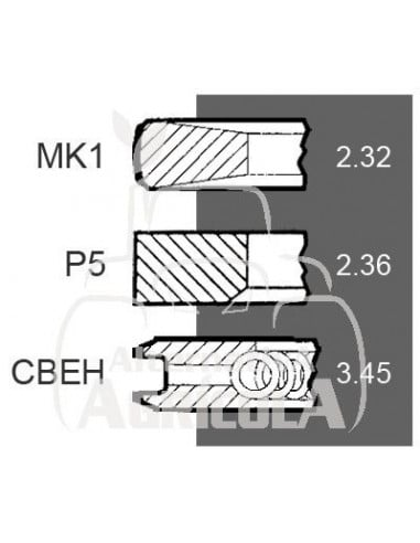 Juego de segmentos pistón Ø 106.5 mm estándar RE66271