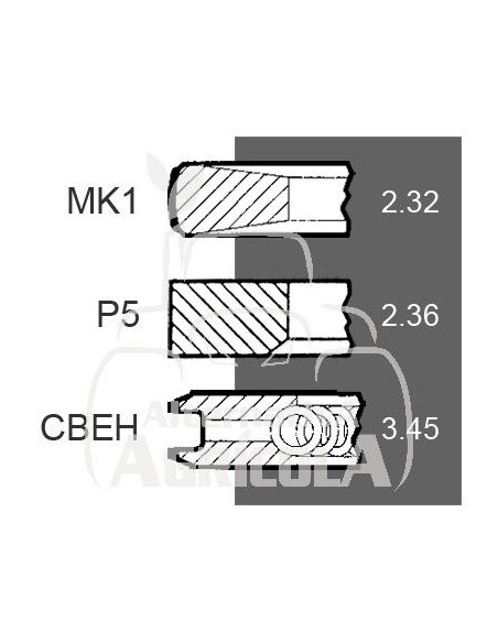 Juego de segmentos pistón Ø 106.5 mm estándar RE66271