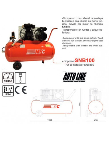 Compresor 100Litros 3Hp