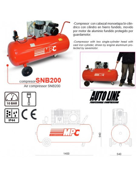 Compresor 100Litros 3Hp