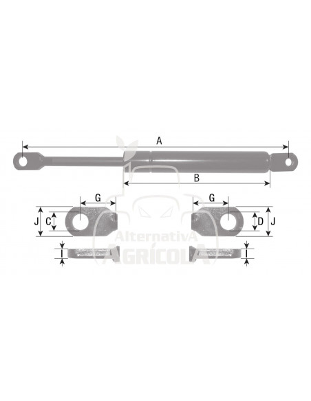 AMORTIGUADOR VENTANA 498 mm