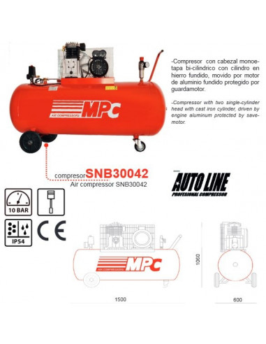 Compresor 200Litros 3Hp