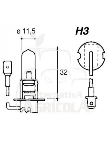 Bombilla halogena 24v - 70w PK22S - H3